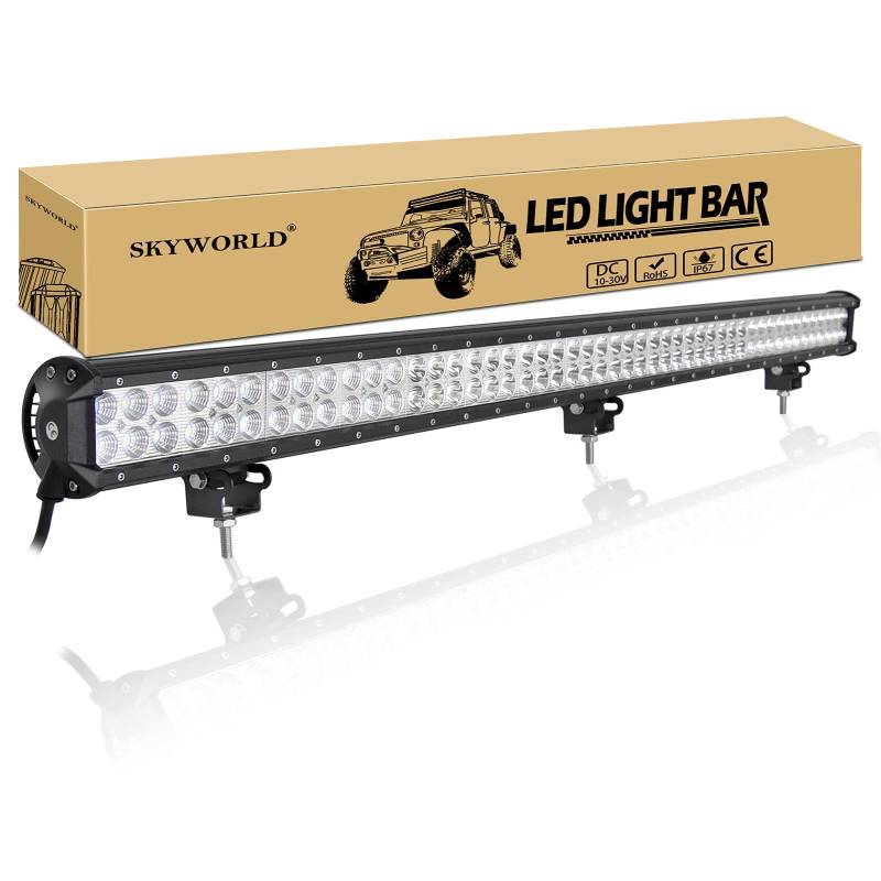 SKYWORLD 44 Zoll 288W Led Arbeitsscheinwerfer Bar, Led Bar Offroad Zusatzscheinwerfer Scheinwerfer 12V 24V Auto LED Arbeit Licht Bar Wasserdicht für SUV UTV ATV KFZ Traktor Truck 4x4 lightbar von SKYWORLD