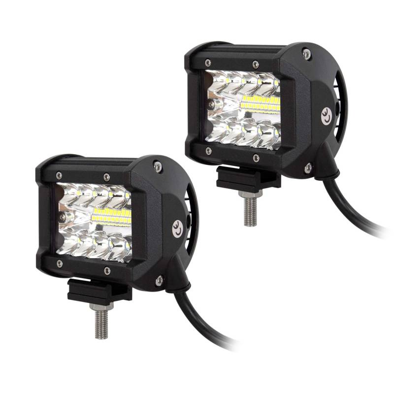 SKYWORLD 12V 24V LED Arbeitsscheinwerfer 2 Stück,4 Zoll 60W Scheinwerfer Spotlight,IP67 Wasserdicht Offroad Beleuchtung LED Bar für Geländewagen ATV AWD SUV 4x4 Pickup von SKYWORLD