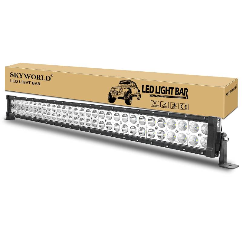 SKYWORLD 180W LED Lichtleiste 32 Zoll 81 cm Gerade Scheinwerfer LED bar Offroad Arbeitsleuchte Zusatzscheinwerfer Flood Spot Scheinwerfer Für Trecker KFZ Bagger SUV UTV ATV 12V 24V von SKYWORLD