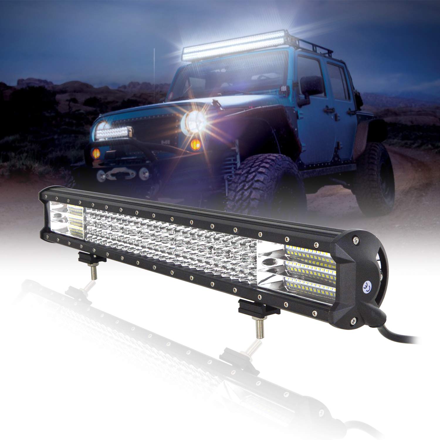 SKYWORLD 23 Zoll 59cm 570W Led Arbeitsscheinwerfer Bar, Led Bar Offroad Zusatzscheinwerfer Scheinwerfer 12V 24V Auto LED Arbeit Licht Bar Wasserdicht für SUV UTV ATV KFZ Traktor Truck 4x4 lightbar von SKYWORLD