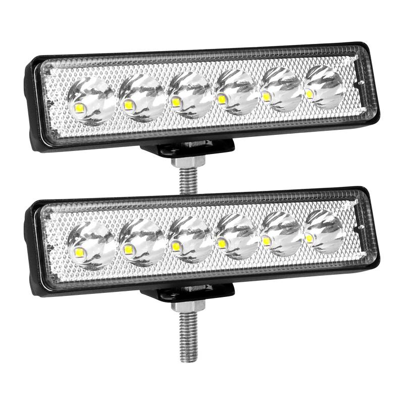 SKYWORLD 2pcs 12V led strahler kfz, 6 Zoll 18W Mini Spot scheinwerfer auto offroad beleuchtung nebelscheinwerfer für SUV ATV Traktor LKW 4x4, 6000K Weiß, led arbeitsscheinwerfer, led arbeitslicht von SKYWORLD