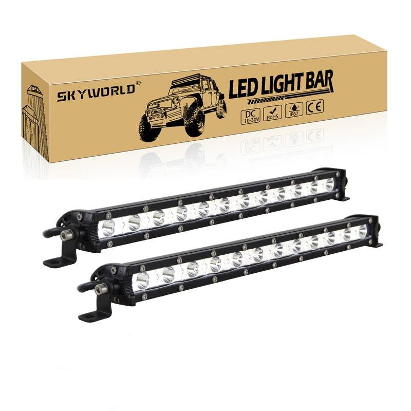 SKYWORLD 60W LED Nebelscheinwerfer 2 Stück,Wasserdicht IP67 Spot LED Arbeit Licht Bar 6000K Weiß draußen Offroad Beleuchtung für Bagger, Schlepper, Gabelstapler, ATV, LKW, Offroad 4x4 von SKYWORLD