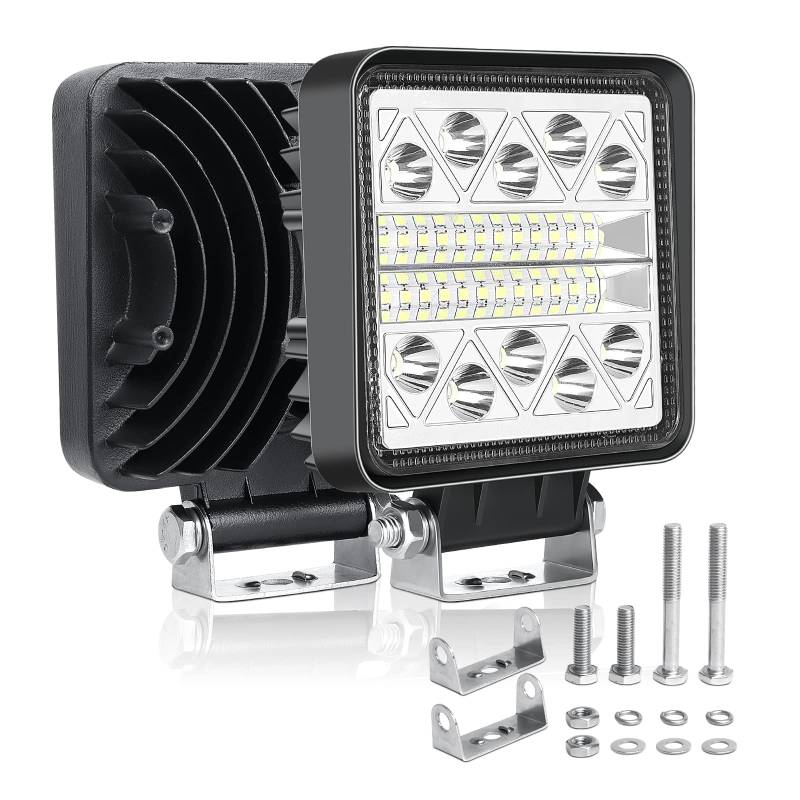 SKYWORLD 4" Led Arbeitsscheinwerfer 12 Volt 2 Stücke,51W Quadrat Led Scheinwerfer 12V,IP67 Wasserdicht Zusatzscheinwerfer Auto für 4x4 Offroad Traktor SUV KFZ Fahrzeuge von SKYWORLD