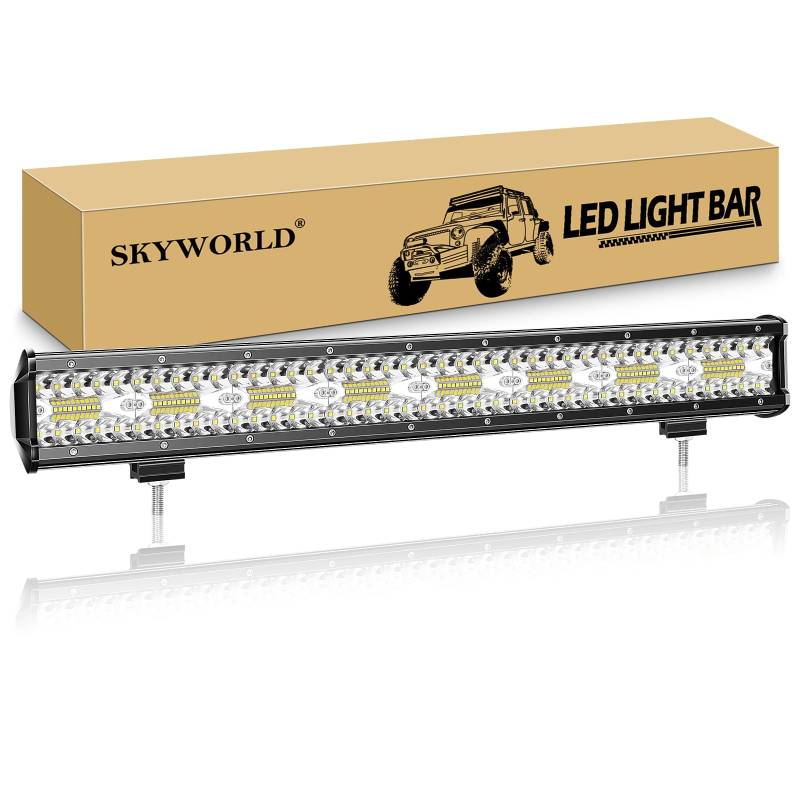 SKYWORLD LED Arbeitsscheinwerfer Bar 23 Zoll 480W LED Scheinwerfer 12V 24V Flutlicht Reflektor Combo Arbeitslicht Zusatzscheinwerfer für Auto Offroad Traktor Bagger PKW LKW KFZ SUV UTV ATV von SKYWORLD