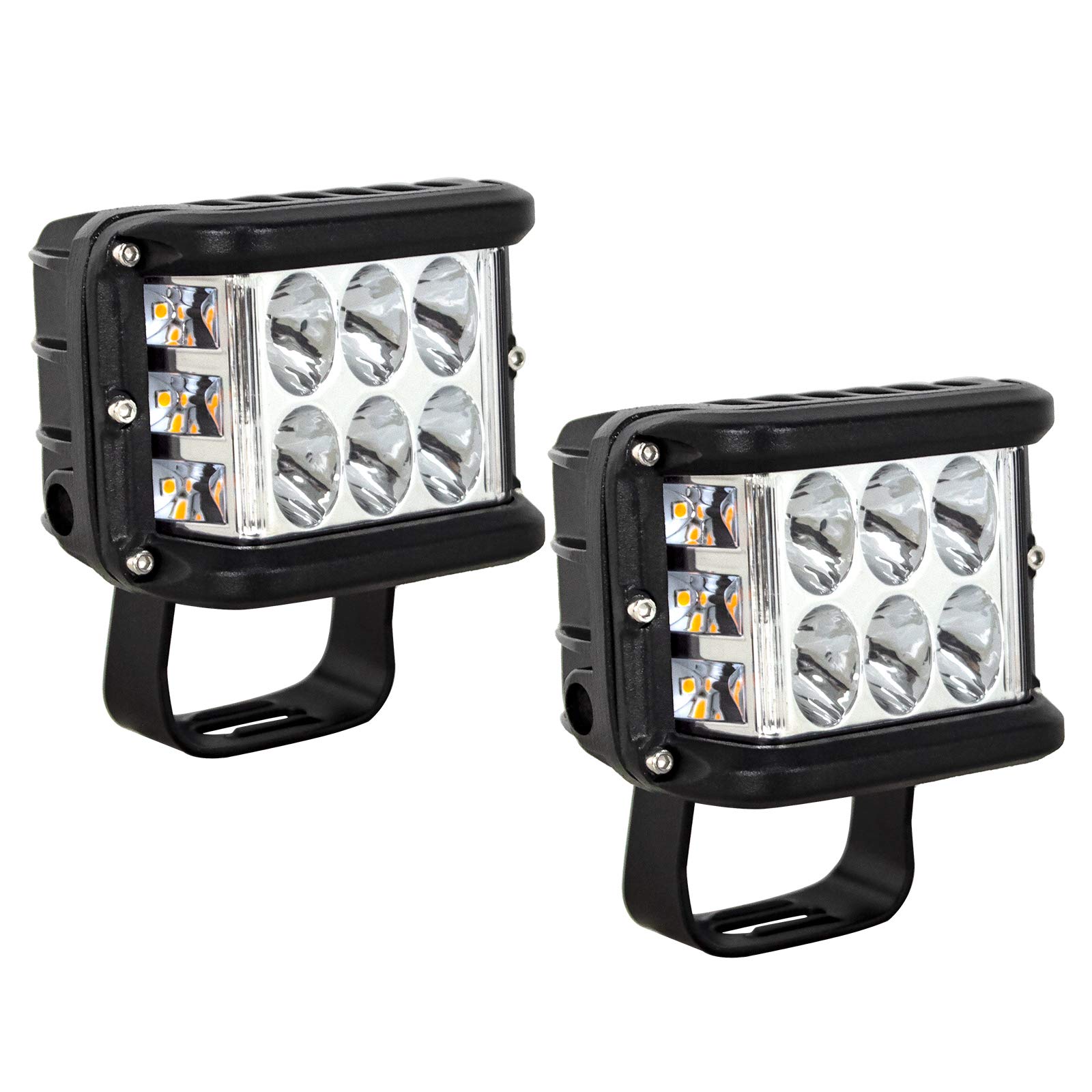 SKYWORLD 12V 60W LED Scheinwerfer, Doppelfarbe Stroboskop Arbeitsscheinwerfer, IP67 Wasserdicht, Offroad Spot Strahler für 4x4, Auto, Traktor, SUV, KFZ Fahrzeuge, 2 Stücke von SKYWORLD