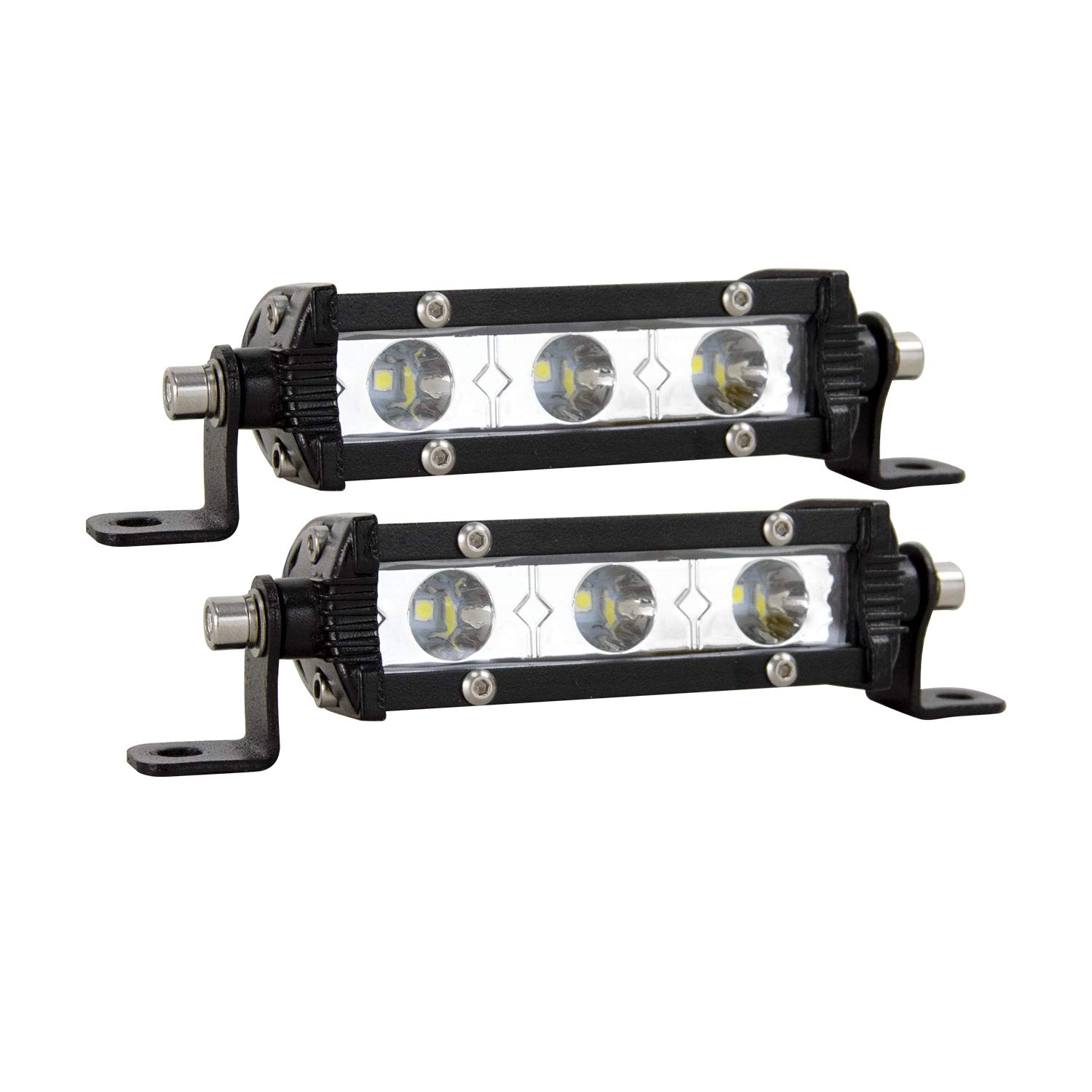 SKYWORLD Led Arbeitsscheinwerfer, 2 Stücke 4 Zoll 15W einreihige LED Lichtleiste Low Profile Spot Scheinwerfer für Auto Offroad PKW LKW Anhänger 4x4 SUV ATV Rückfahrscheinwerfer Kaltweiß von SKYWORLD