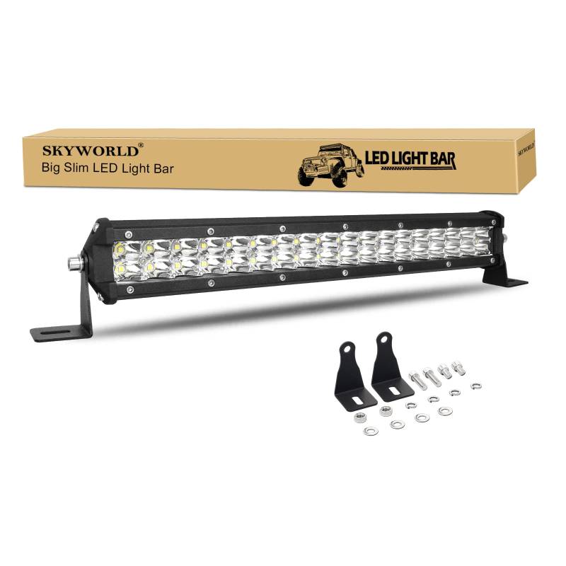 SKYWORLD Led Arbeitsscheinwerfer Bar 15" 38CM 108W Strahler Led Scheinwerfer 12V 24V Offroad Zusatzscheinwerfer Auto Rückfahrscheinwerfer Led Wasserdicht für 4x4 Traktor SUV LKW ATV von SKYWORLD