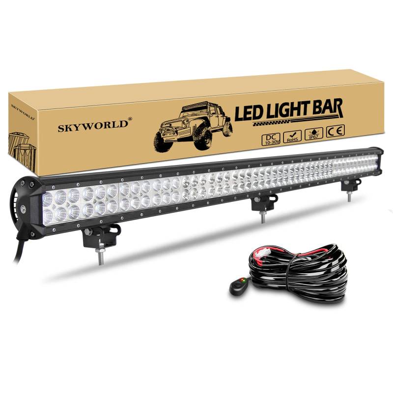 SKYWORLD led zusatzscheinwerfer bar, Zweireihiges 44 Zoll Scheinwerfer Flutlicht Combo Offroad Scheinwerfer mit Kabelbaumsatz für 4x4 LKW Auto SUV Traktor Arbeitsleuchte Offroad (111.8cm 288W) von SKYWORLD