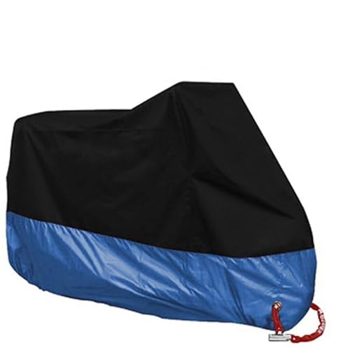 Outdoor Motorradabdeckung Ganzjährig staubdichter UV-schützender Outdoor-Indoor-Scooter 190T verschleißfestes Gewebe für Motorräder Fahrradzelt(Blue,2XL for 2101-2200mm) von SLAHAJ