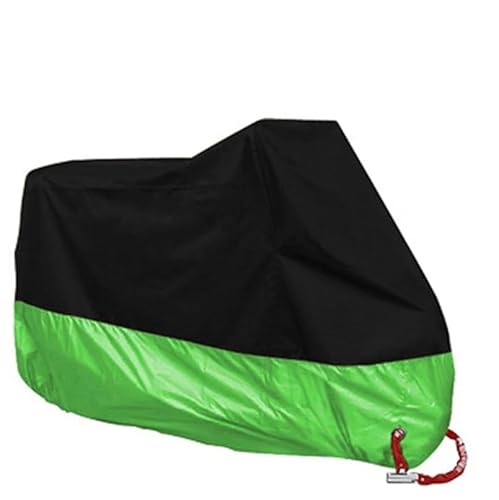 Outdoor Motorradabdeckung Ganzjährig staubdichter UV-schützender Outdoor-Indoor-Scooter 190T verschleißfestes Gewebe für Motorräder Fahrradzelt(Green,2XL for 2101-2200mm) von SLAHAJ