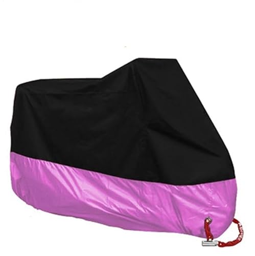 Outdoor Motorradabdeckung Ganzjährig staubdichter UV-schützender Outdoor-Indoor-Scooter 190T verschleißfestes Gewebe für Motorräder Fahrradzelt(Pink,2XL for 2101-2200mm) von SLAHAJ