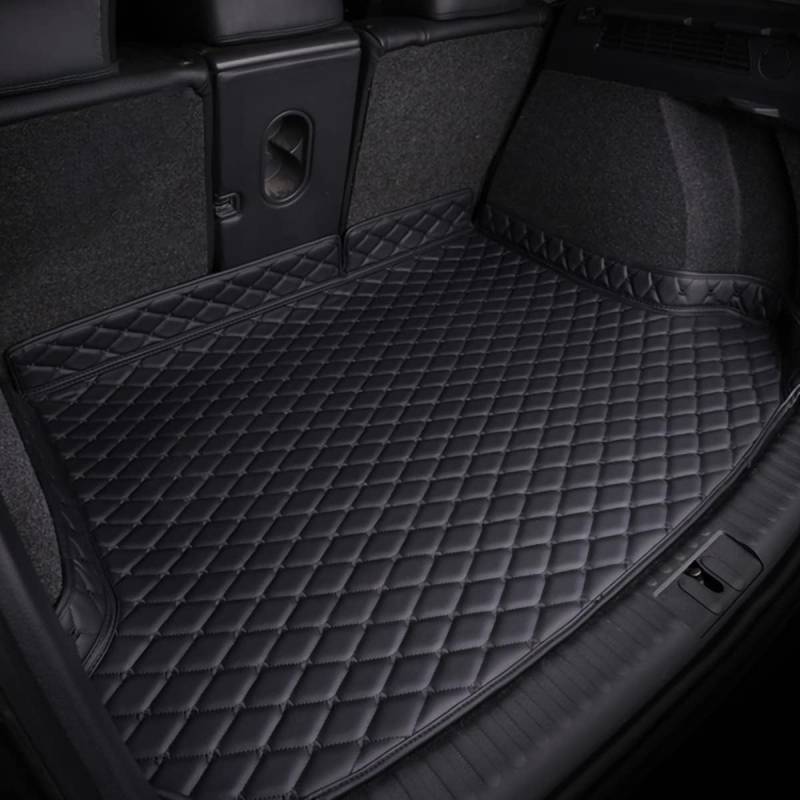 Auto Leder Kofferraummatten Kompatibel mit Renault Fluence 2009-2017,Kofferraummatte Bodenmatte Cargo Liner Trunk ​Mats Pads Styling Zubehör,1-Black von SLGYS