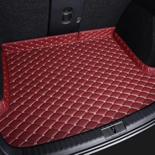 Auto Leder Kofferraummatten Kompatibel mit Renault Fluence 2009-2017,Kofferraummatte Bodenmatte Cargo Liner Trunk ​Mats Pads Styling Zubehör,6-Burgundy von SLGYS