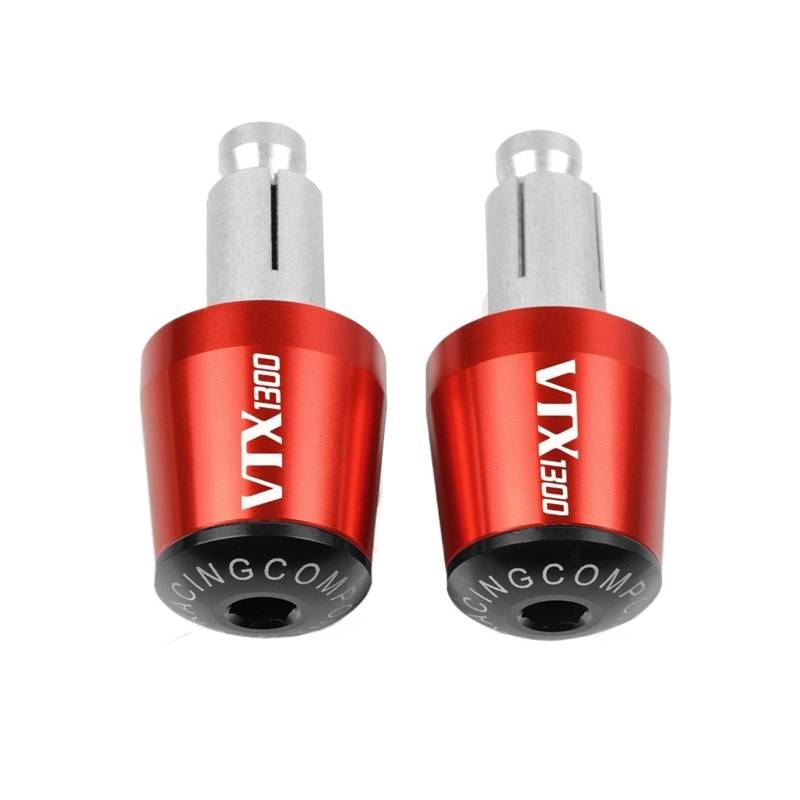 SLMPXSGH 22mm Motorrad Lenker Stecker Griff Bar End Griffe Kappe Für Honda VTX1300 VTX 1300 Retro VTX1300C VTX1300CX(RED-Black) von SLMPXSGH