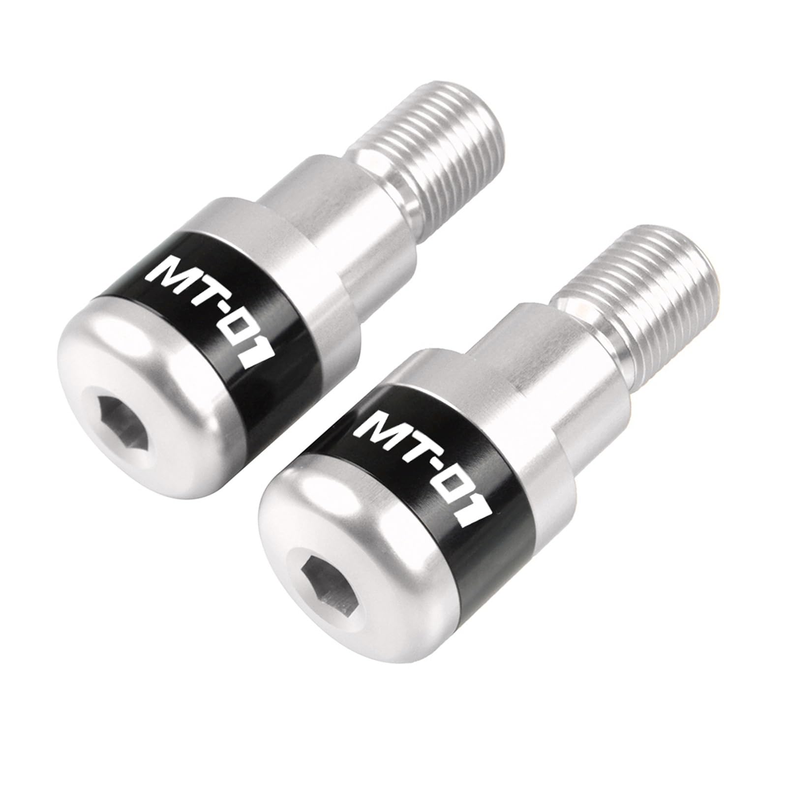 SLMPXSGH Für Yamaha MT01 MT 01 MT-01 2004 2005 2006 2007 2008 2009 Motorräder Aluminium Lenkergriffe Plug Slider Lenkerenden(Sliver) von SLMPXSGH