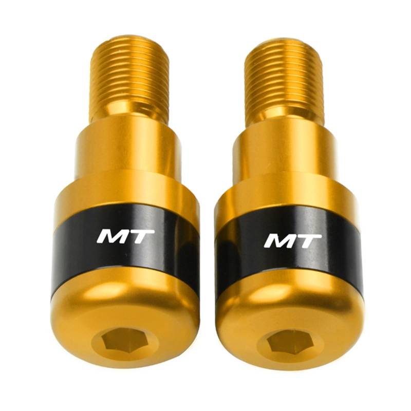 SLMPXSGH Für Yamaha MT03 MT07 MT09 MT10 MT 03 07 09 10 Tracer 900 GT Motorräder Lenkergriffe Plug Slider Lenkerenden(Gold) von SLMPXSGH