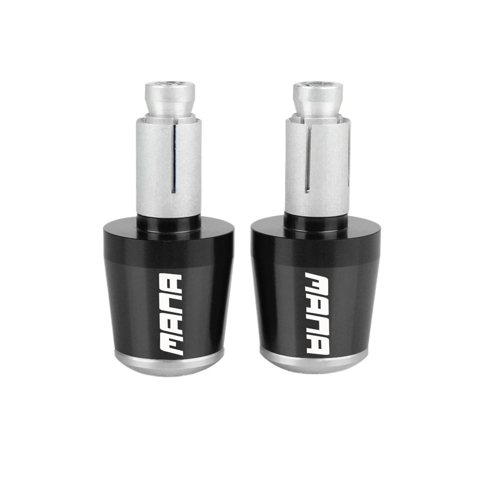 SLMPXSGH Motorrad Griff Bar Ends Lenker Grip Cap Stecker Für Aprilia MANA 850 GT 2007 2008 2009 2010 2011(Black and Silver) von SLMPXSGH