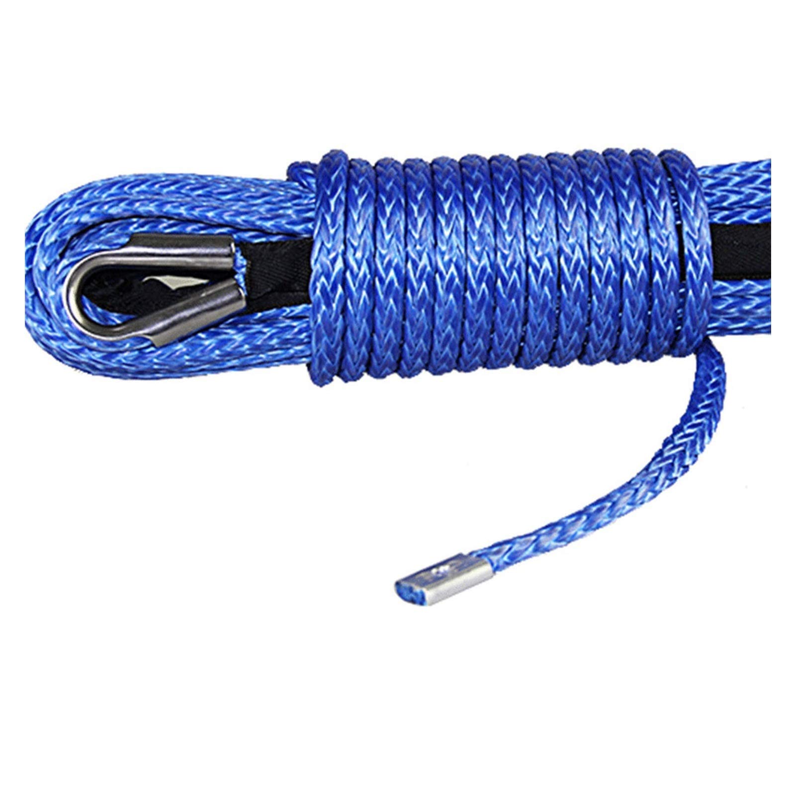 Windenseil, Synthetisches Windenseil-Kabel-Kit 10 mm * 28 m Ultrahochmolekulares Leinen-Windenseil Anhängerseil Zugseil(Blau)(Blu) von SLSKO