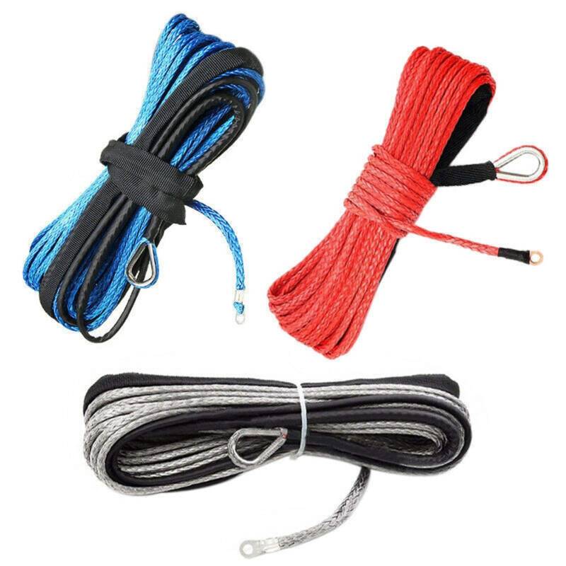 Windenseil, Synthetisches Windenseil-Kabel-Kit 6 mm x 15 m 1/4 x 50 Fuß Autoanhänger-Seilanhänger mit elektrischem Windenseil-Seil-Anhängerseil-Seil (Blau)(Blu) von SLSKO