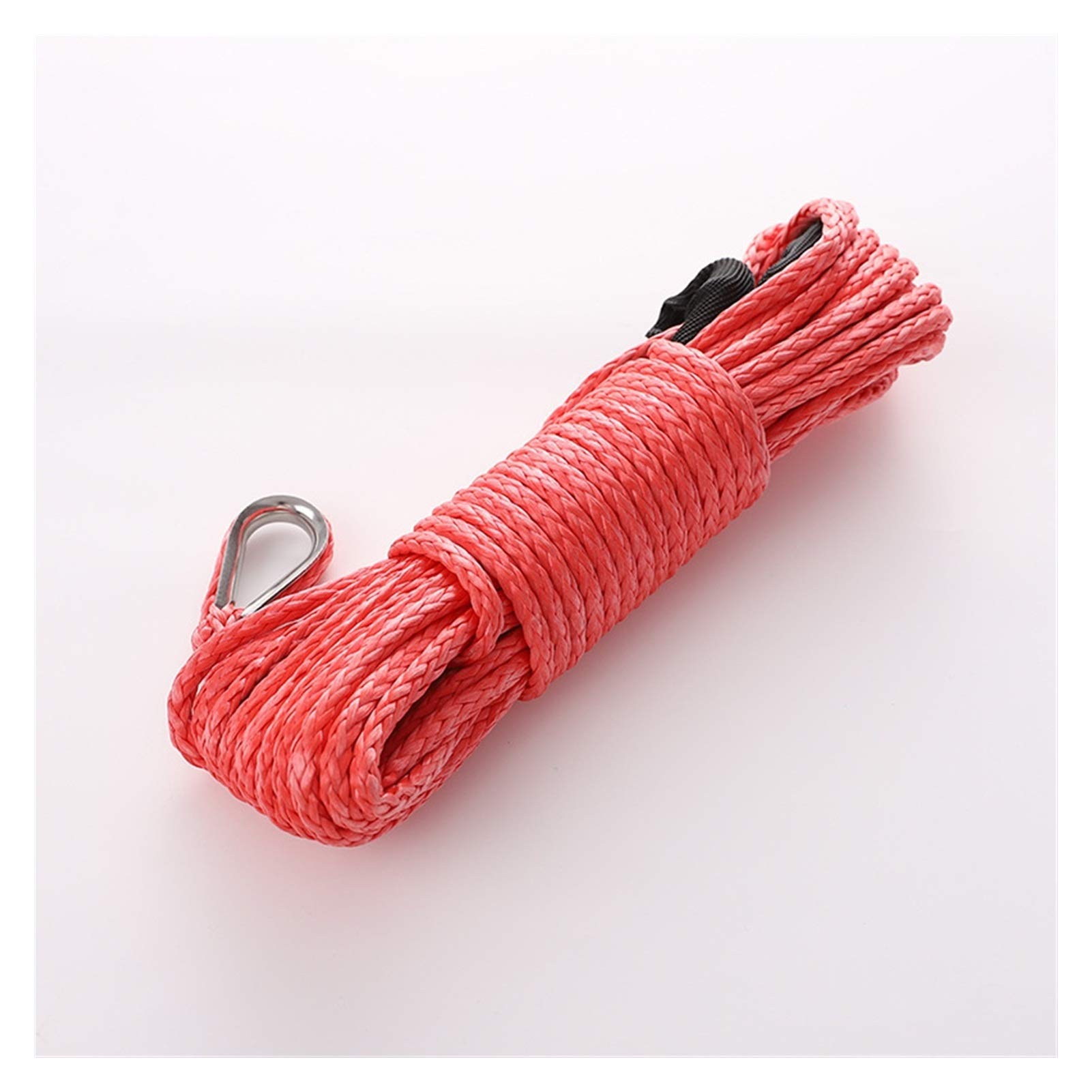 Windenseil, Synthetisches Windenseil-Kabelset 6 mm x 15 m (1/4'110 ') ATV-Zugseil, hochfestes Autoanhängerseil, ultrahochmolekulares Windenseil (rot 6 mm x 15 m)(Red6mmX15M) von SLSKO