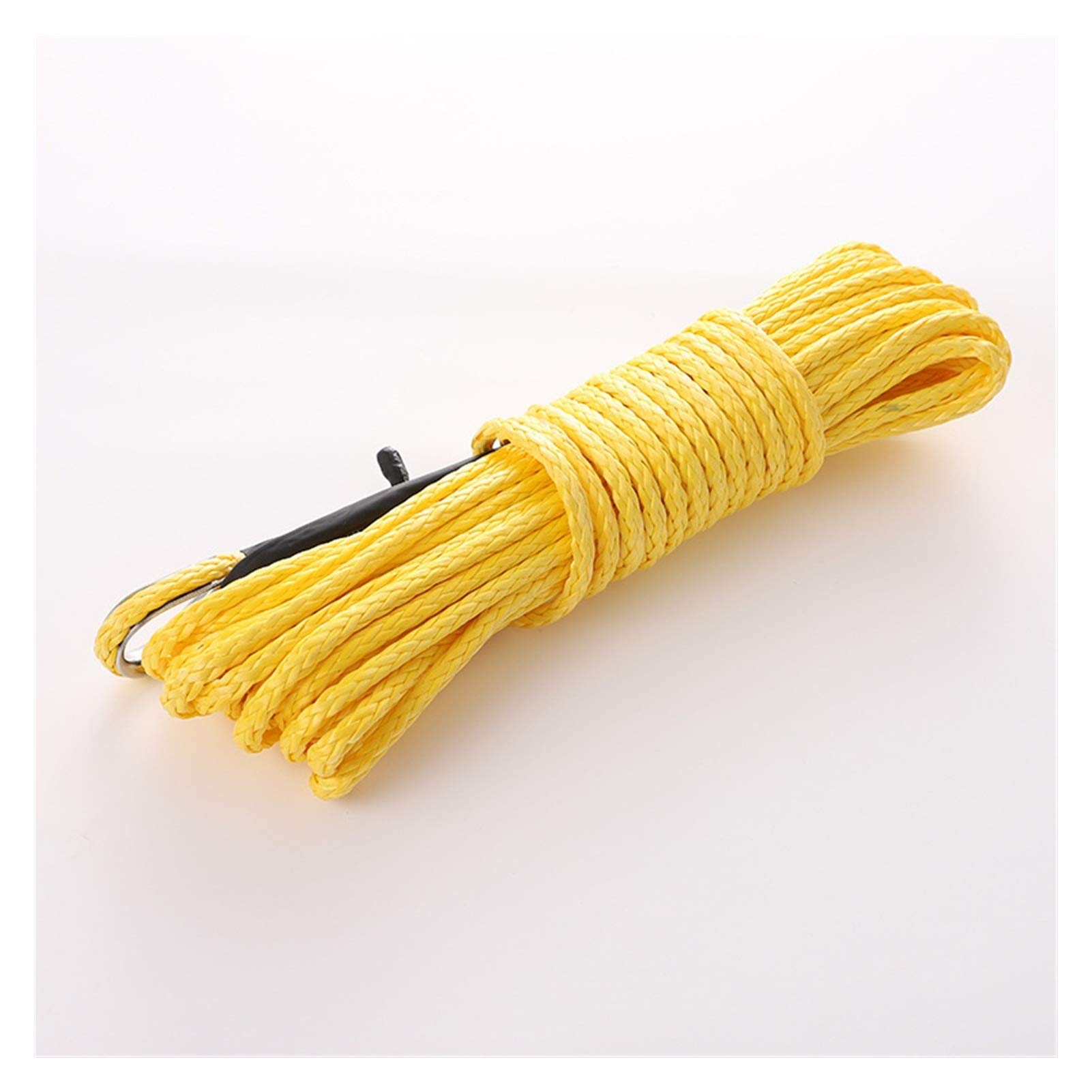 Windenseil, Synthetisches Windenseil-Kabelset 6 mm x 15 m (1/4'110 ') ATV-Zugseil, hochfestes Autoanhängerseil, ultrahochmolekulares Windenseil (rot 6 mm x 15 m)(Yellow6mmX15M) von SLSKO