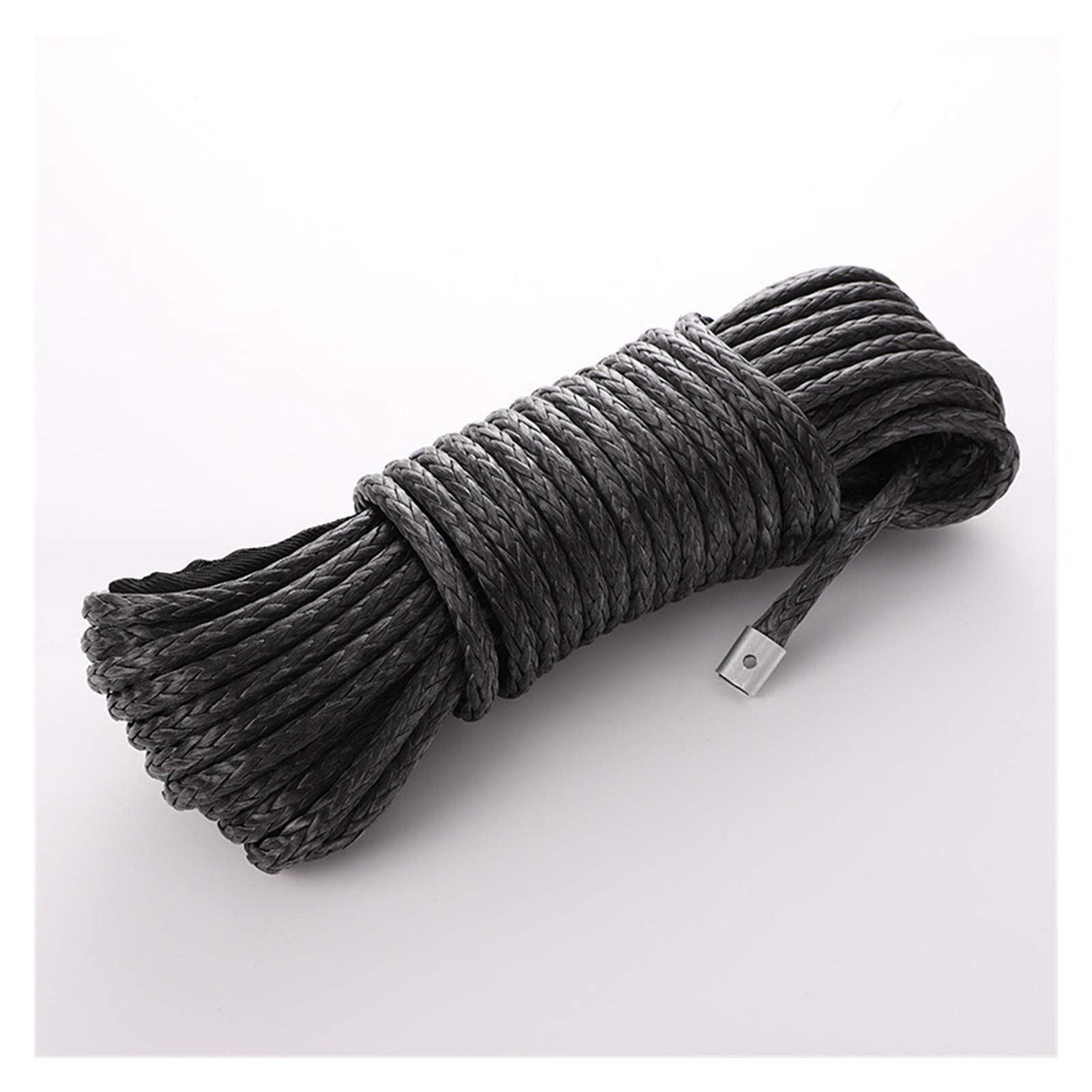 Windenseil, Synthetisches Windenseil-Kabelset 9,5 mm x 26 m, Offroad-Windenseil, Zugseil, Rettungsauto-Anhängerseil, ultrahochmolekulares Seil (schwarz 9,5 mm x 26 m)(Black9.5mmX26m) von SLSKO