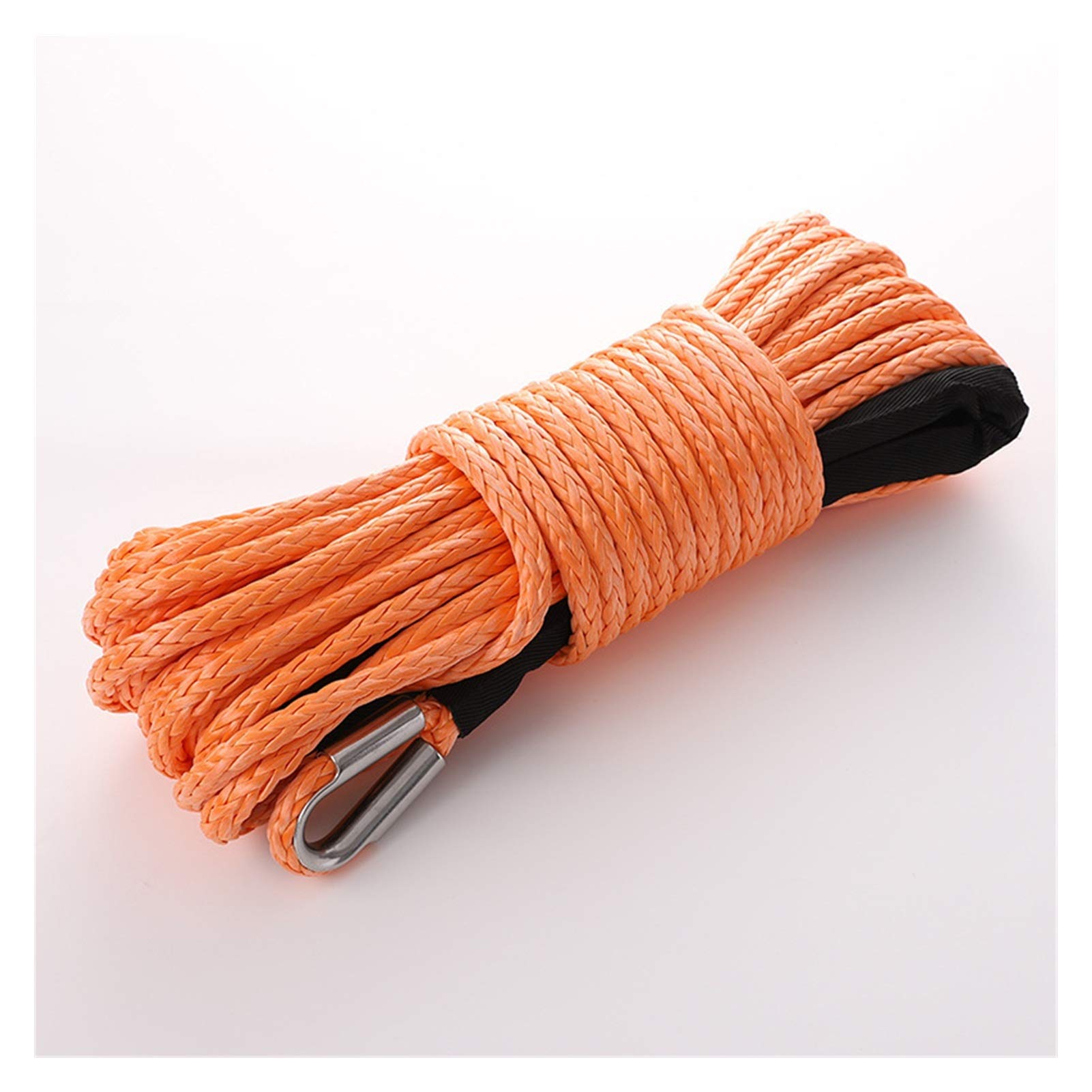 Windenseil, Synthetisches Windenseil-Kabelset 9,5 mm x 26 m, Offroad-Windenseil, Zugseil, Rettungsauto-Anhängerseil, ultrahochmolekulares Seil (schwarz 9,5 mm x 26 m)(Orange9.5mmX26m) von SLSKO