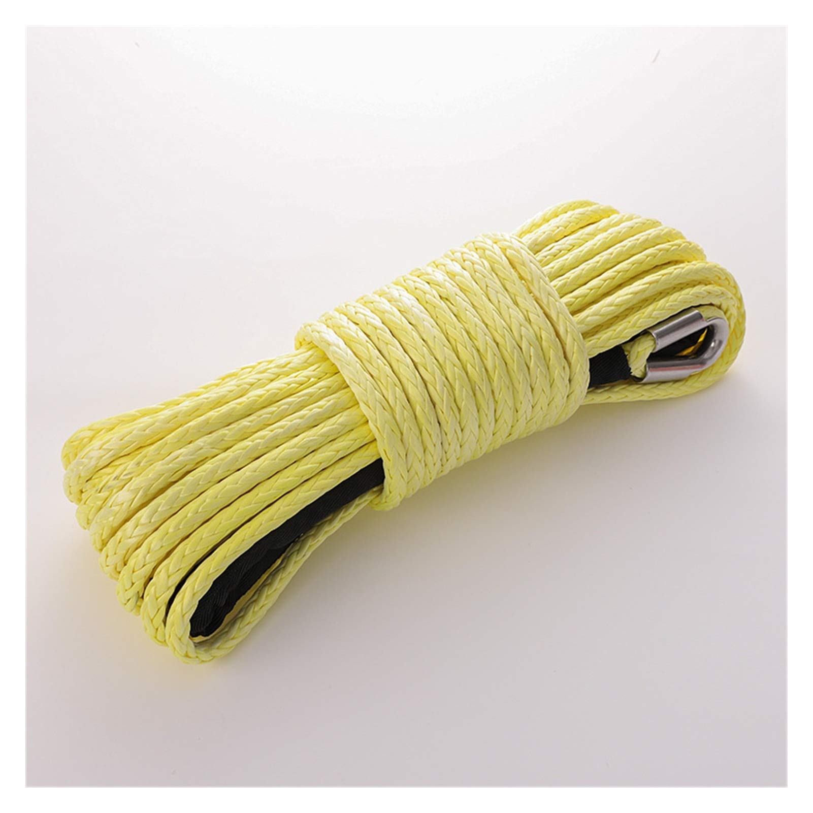 Windenseil, Synthetisches Windenseil-Kabelset 9,5 mm x 26 m, Offroad-Windenseil, Zugseil, Rettungsauto-Anhängerseil, ultrahochmolekulares Seil (schwarz 9,5 mm x 26 m)(Yellow9.5mmX26m) von SLSKO