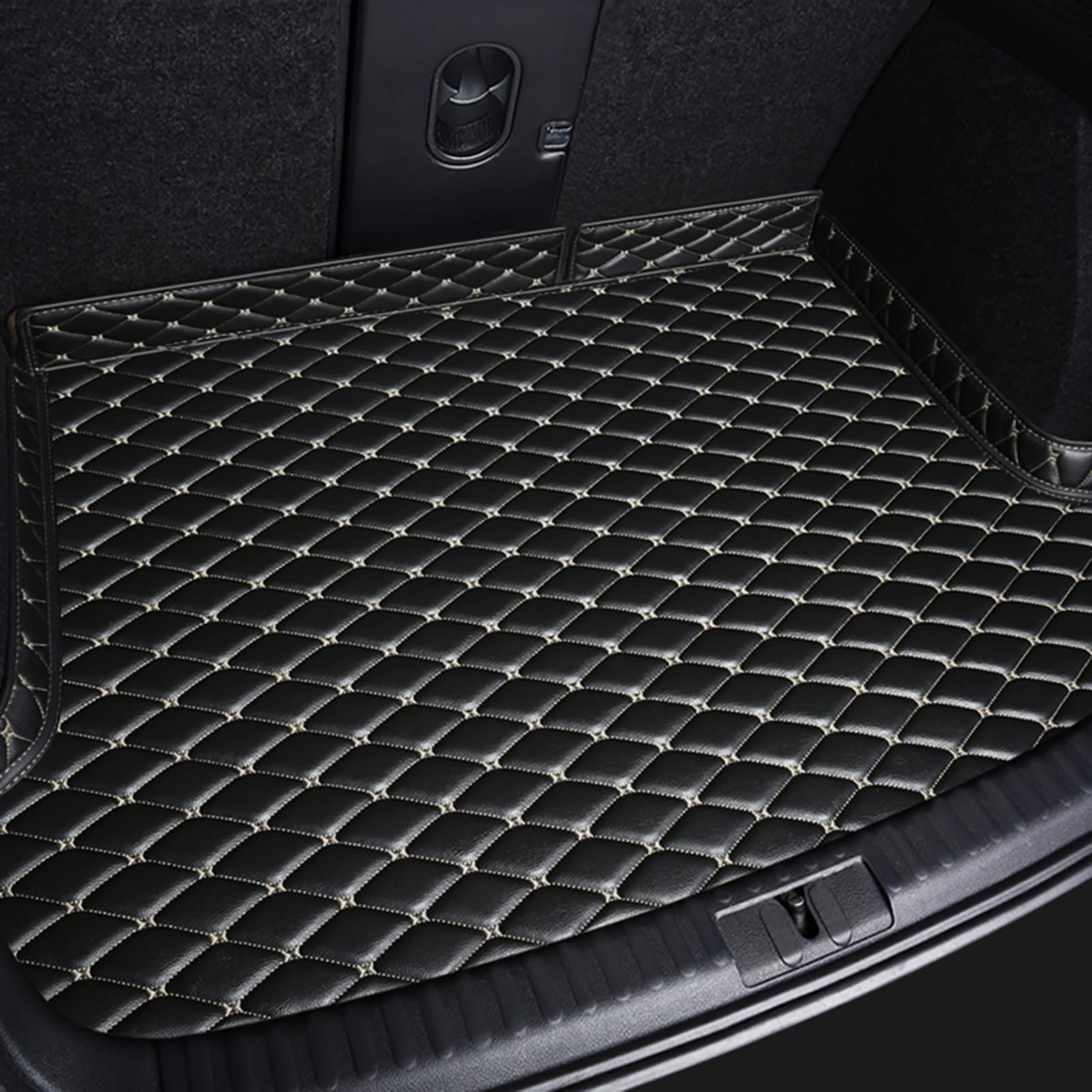 Auto Leder Kofferraummatte für Mercedes-Benz EQA 250 Kofferraum Schutzmatte Kofferraumschutz Interieur Zubehör, C-Black beige von SLURF