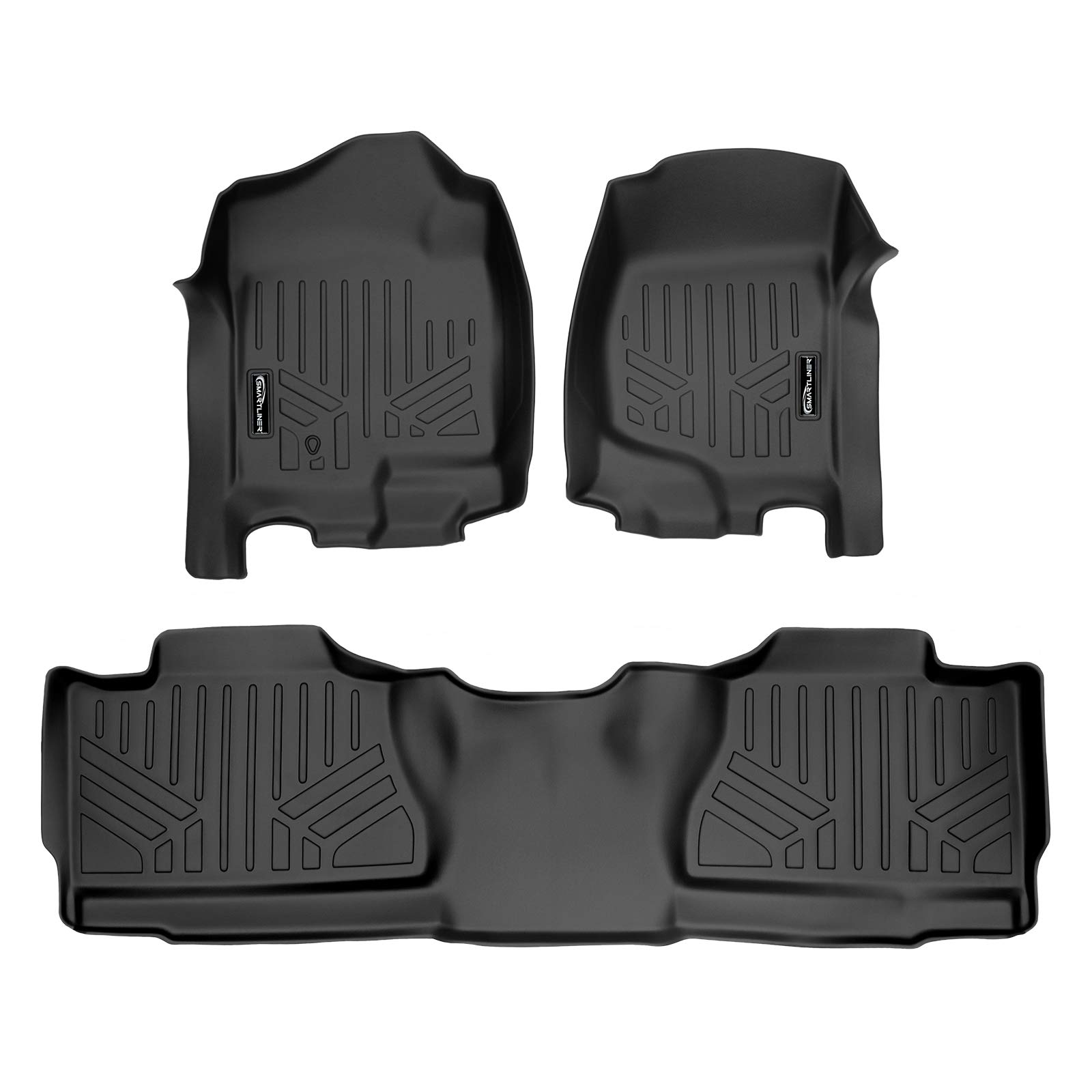 SMARTLINER Passgenaue Fußmatten 2-reihig Set schwarz für Chevrolet Avalanche 2007-2013 von SMARTLINER