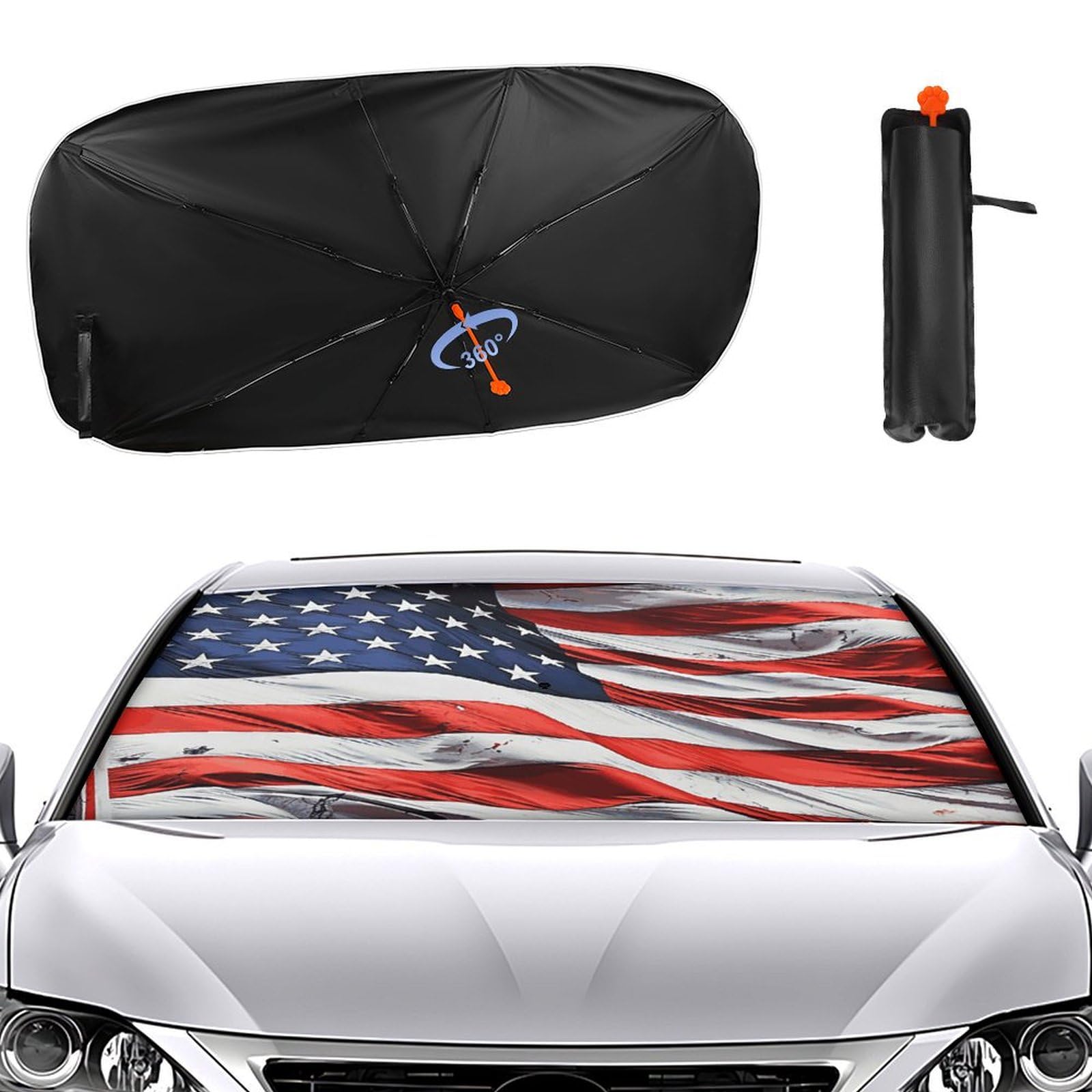 Auto Wind Sonnenschutz Faltbare Kleine LKW Regenschirm Personalisierte US Flagge Gedruckt Visier von SMAZDFXX