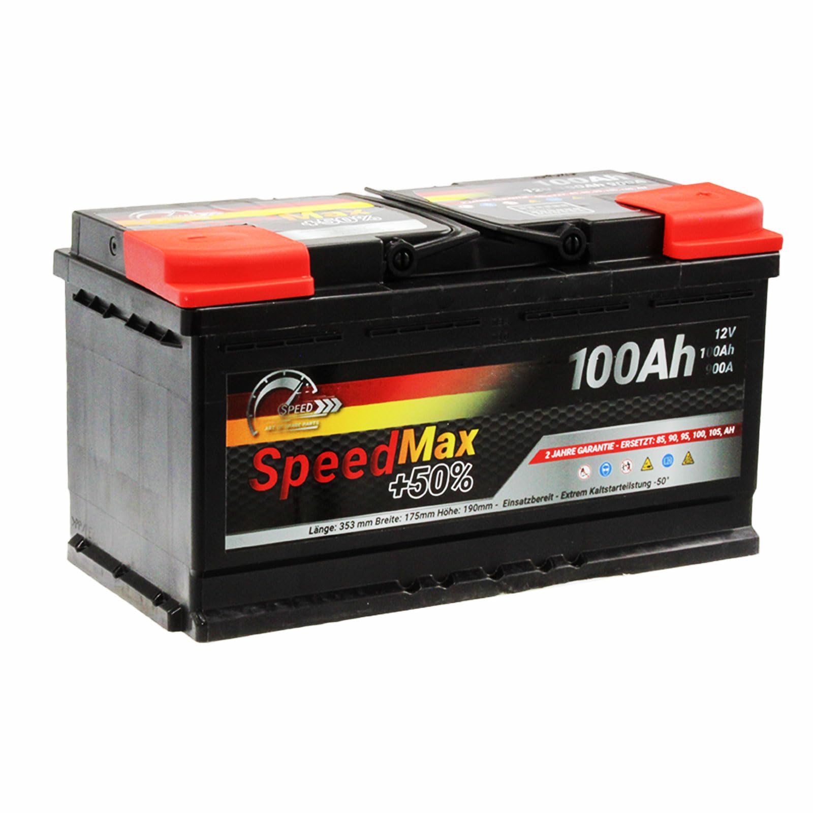 Autobatterie 12V 100Ah Speed Max 900A PKW Batterie starterbatterie SPEEL5100MAX-DE von SMC