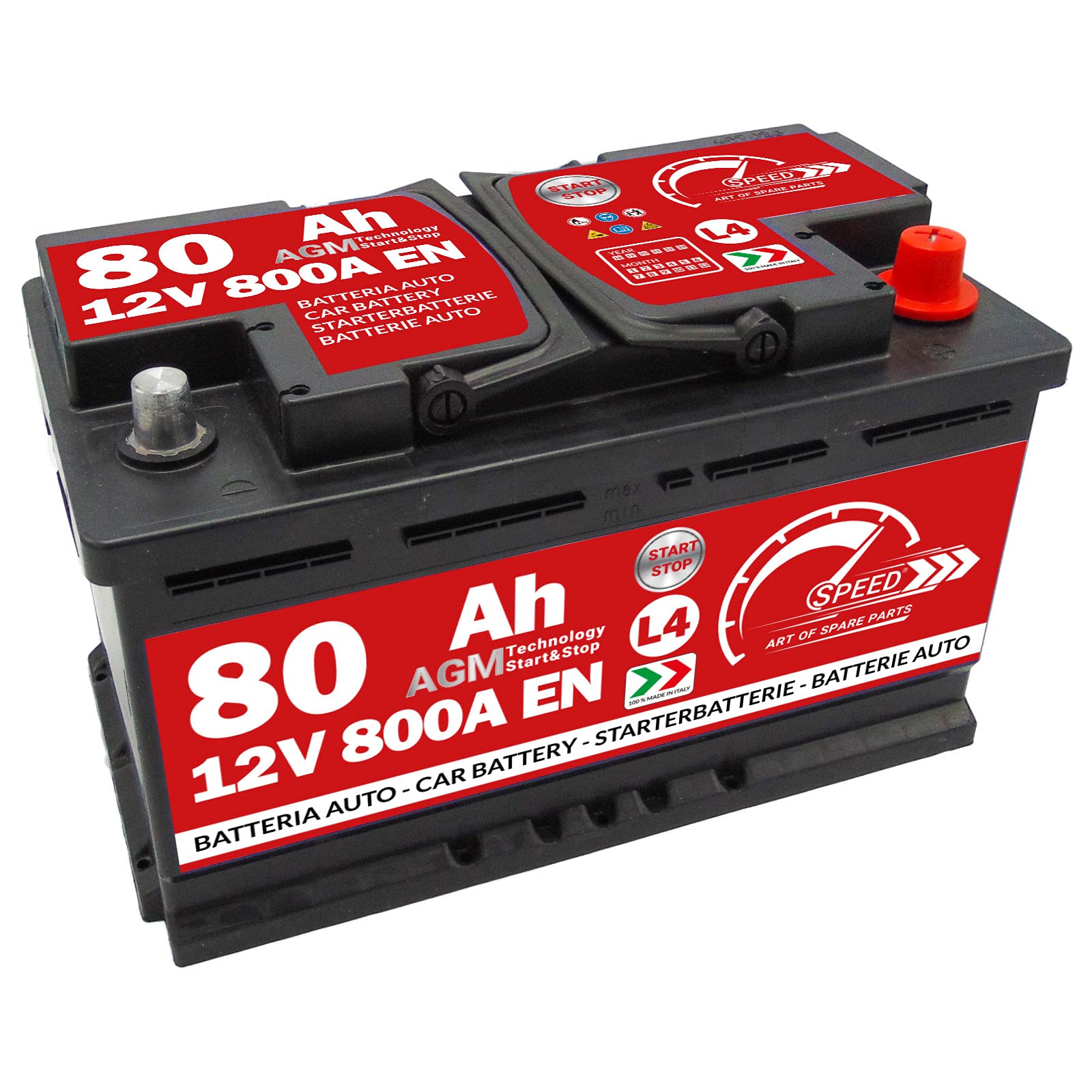Autobatterie Speed AGM 80Ah 800A Start&Stop von SMC