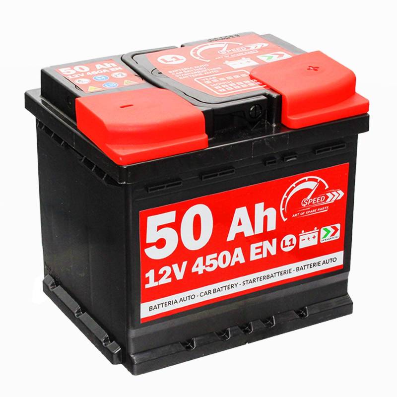 Autobatterie Speed L150-12V 50Ah 450A/EN - Starter 30% mehr Leistung,207 x175 x 190 mm von SMC