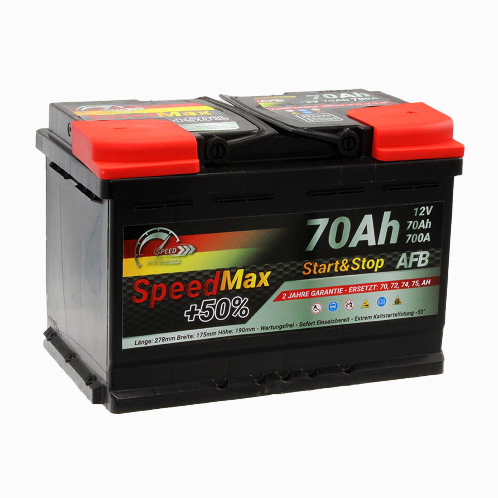 Autobatterie Speed Max 70Ah 700A Starterbatterie 12V Start&Stop AFB L3 von SMC