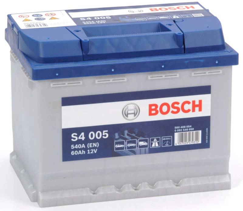 SMC, Bosch Silver Autobatterie S4 005, 60 Ah, 540 A, 12 V. Professionell, betriebsbereit von Bosch