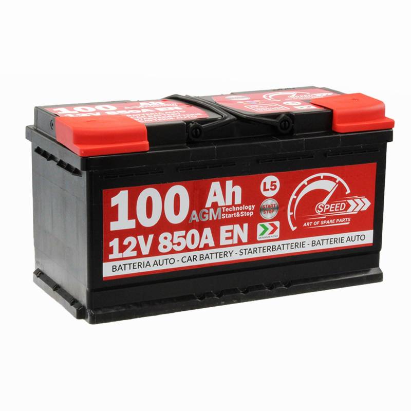 SMC Autobatterie Speed 100 Ah AGM 850 A L5 Start Stop Pluspol rechts für Motoren mit Start&Stop Dim 353 x 175 x 190 mm lange Lebensdauer 90 Ah 92 Ah 95 Ah von SMC