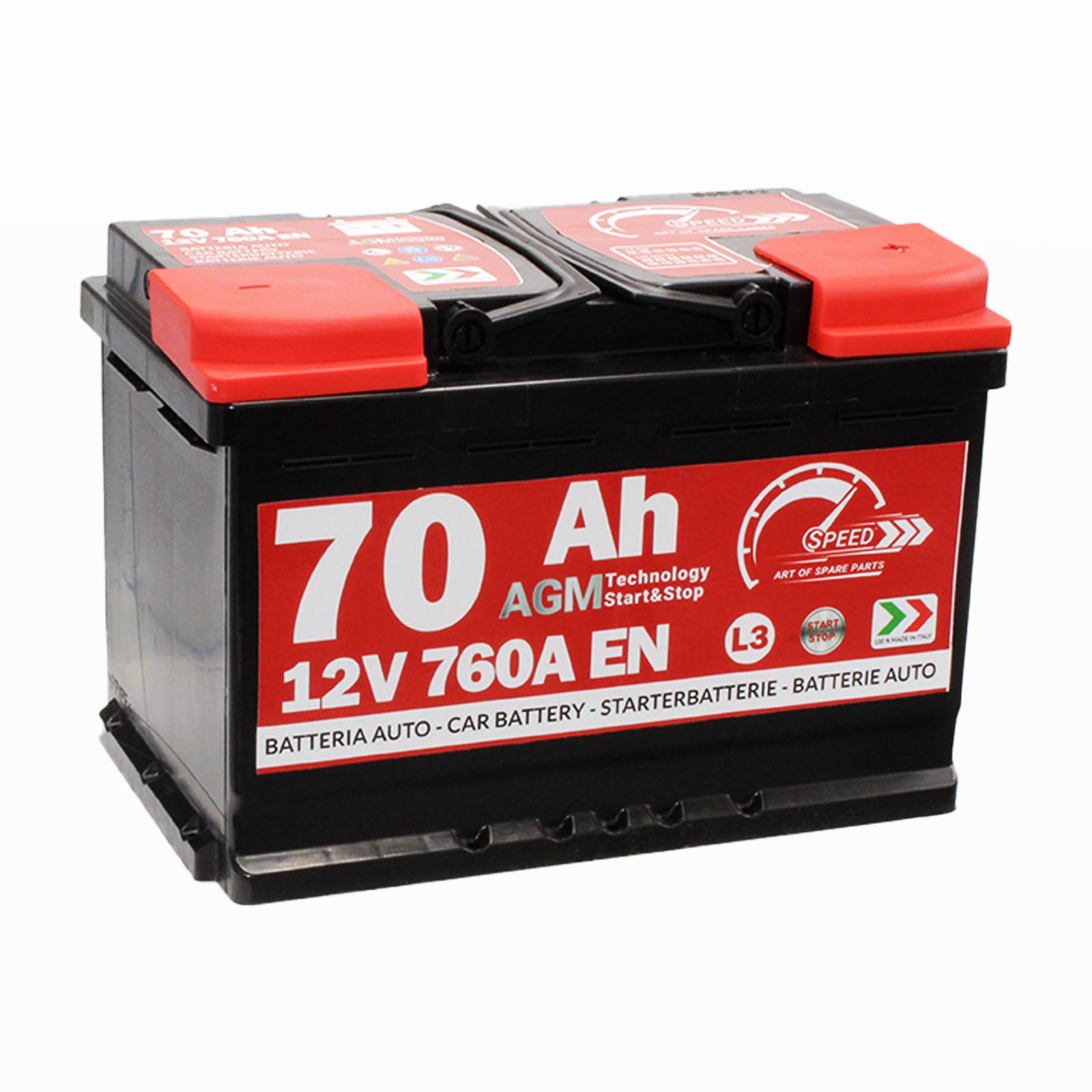 Speed Autobatterie AGM 70Ah 760A Start&Stop L3 von SMC