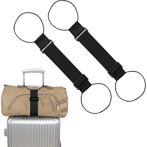 SMCEHEYA Elastische Gepäckgurte, verstellbar, elastischer Befestigungsgurt für Reisetasche, Gepäckgurte, tragbares Reisekoffer-Zubehör zur Sicherung von Reisetaschen, 2 Stück von SMCEHEYA