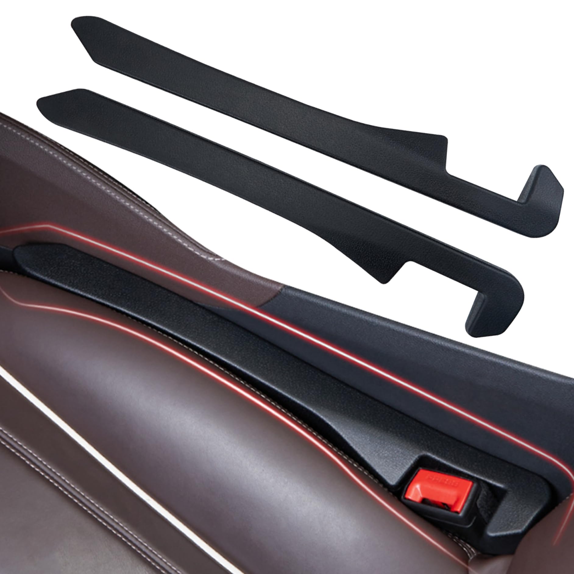 Autositz LüCkenfüLler 2pcs Car Seat Gap Filler wasserdichtes Polyurethanschwert Schwert Auto Lückenfüllergeräuschreduzierung reserviertes Raum für Gürtelschnalle für Autowagen von SMELEYOU