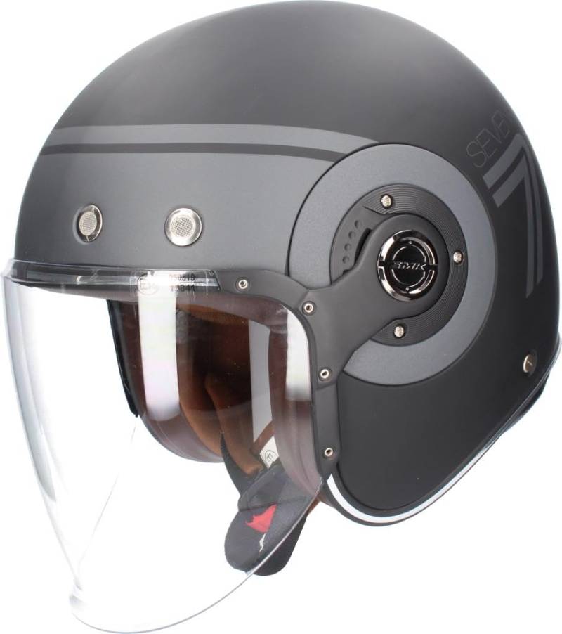 SMK Eldorado Seven Jethelm Schwarz Matt/Grau S (55/56) von SMK Helmets