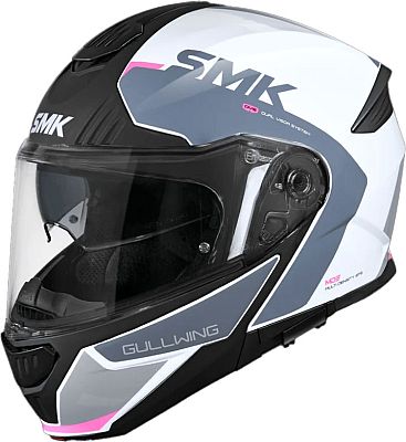 SMK Gullwing Kresto, Klapphelm Damen - Schwarz/Weiß/Grau/Pink - M von SMK