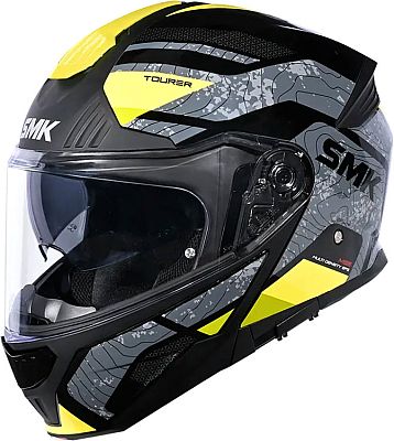 SMK Gullwing Navigator, Klapphelm - Matt Schwarz/Grau/Neon Gelb - L von SMK