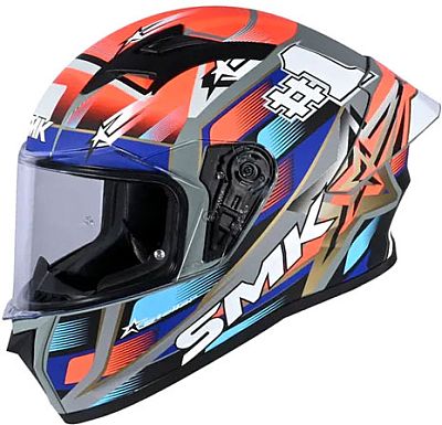 SMK Stellar #Uno, Integralhelm - Matt Orange/Grau/Blau - XS von SMK