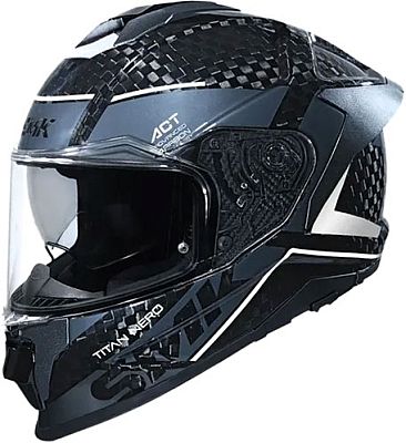 SMK Titan Carbon Nero, Integralhelm - Schwarz/Grau/Weiß - L von SMK