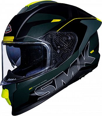 SMK Titan Firefly, Integralhelm - Schwarz/Grau/Neon-Gelb - M von SMK