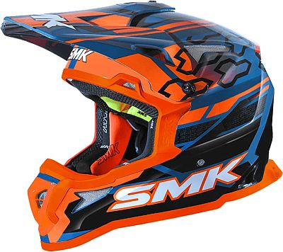 SMK Tribou, Motocrosshelm - Orange/Blau/Schwarz - M von SMK