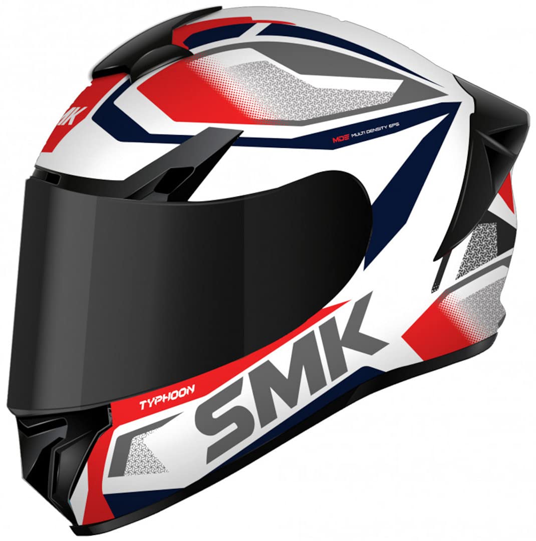 SMK Typhoon Thorn Helm Weiß/Rot XS (53/54) von SMK