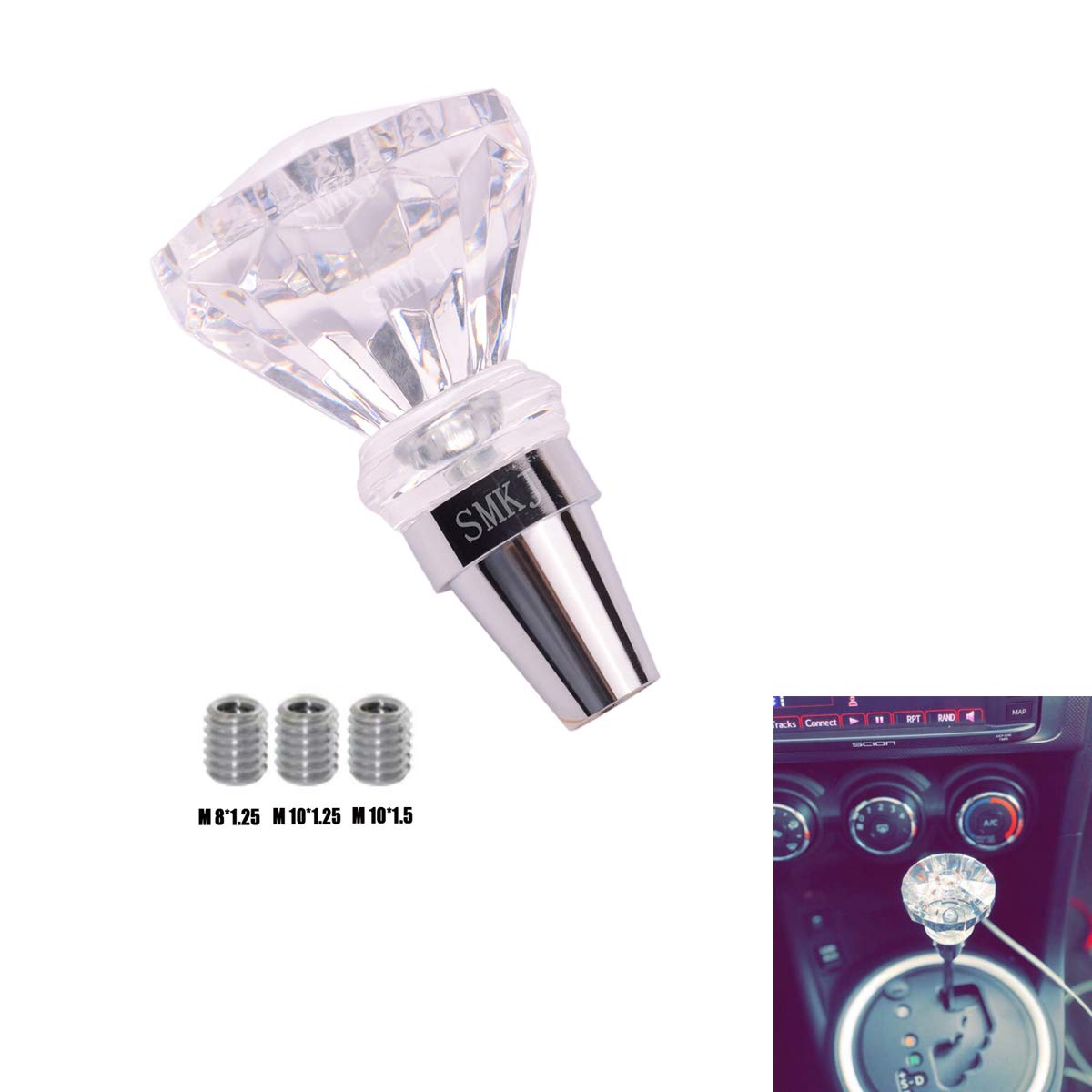 SMKJ Crystal Diamond Style Schaltknäufe Manueller Schaltknauf Schaltknüppel Shifter Knob für die meisten Getriebefahrzeuge von SMKJ