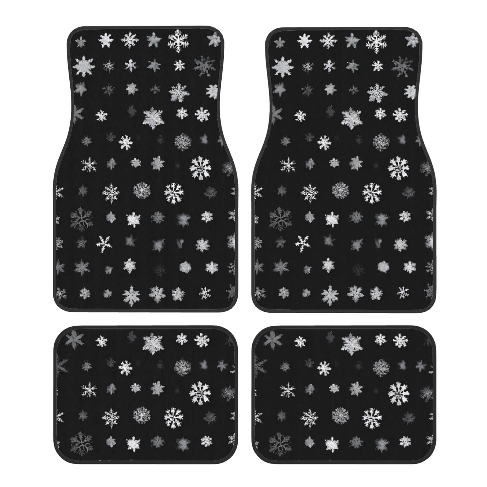 Black & White Big Snow Premium Vollseite bedruckte Fußmatten für PKW LKW SUV 4-teilige Allwetter Automatten mit Universal Fit Design von SMSJTMWHN